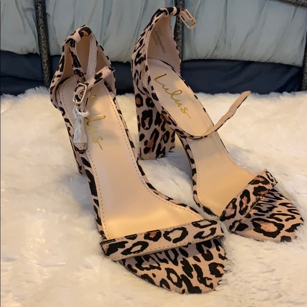 Lulu’s Cheetah ankle strap heels